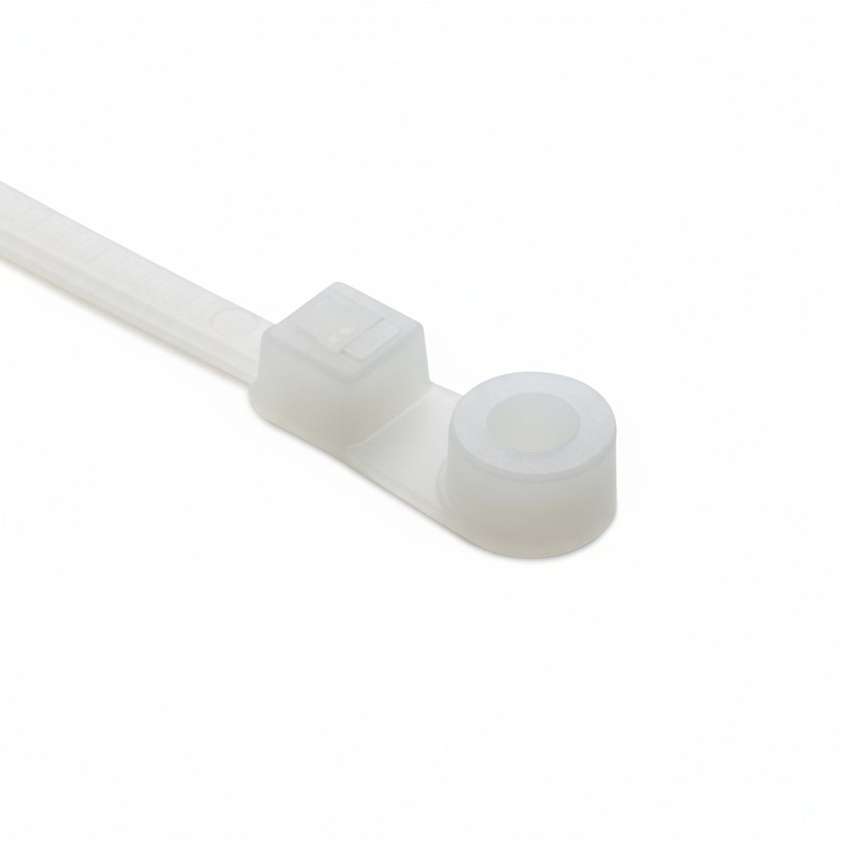 HellermannTyton T18MR9M4 Screw-Mount Cable Tie, 4.3" Long, #4 Screw, .79" Max Bundle Dia, 18lb, PA66, Natural, 1000/pkg