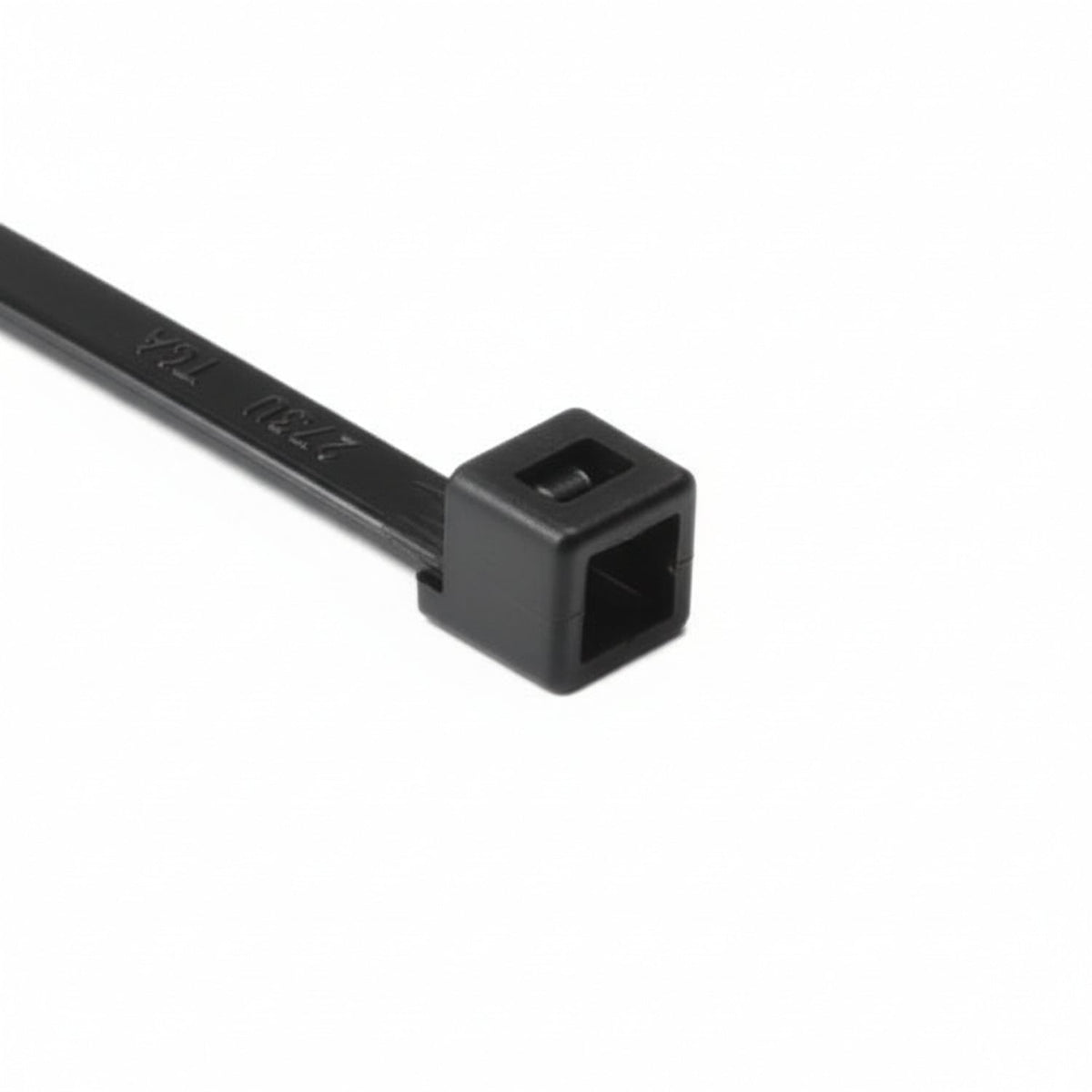 HellermannTyton T50R0C2 Standard Cable Tie, 8" Long, UL Rated, 50lb Tensile Strength, PA66, Black, 100/pkg