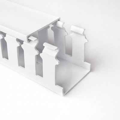 HellermannTyton 181-15208 Slotted Wall Wiring Duct, 1.5" X 2", Non-Adhesive, PVC, White, 30ft/Box