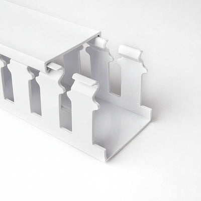 HellermannTyton 181-15213 Slotted Wall Wiring Duct, 1.5" X 2", Adhesive, PVC, White, 120ft/Carton