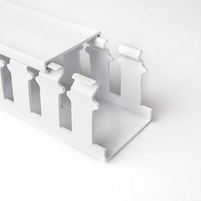 HellermannTyton 181-31007 Slotted Wall Wiring Duct, 3" X 1", Non-Adhesive, PVC, White, 120ft/Carton