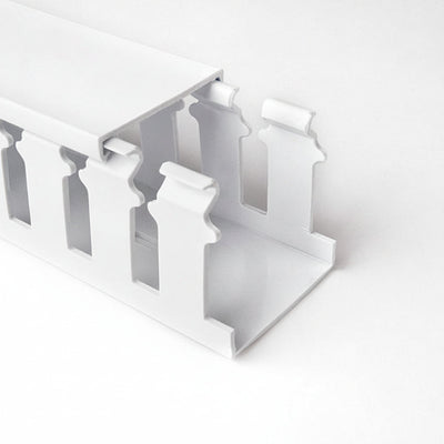HellermannTyton 181-32009 Slotted Wall Wiring Duct, 3" X 2", Non-Adhesive, PVC, White, 120ft/Carton
