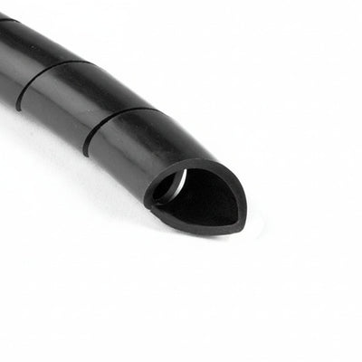 HellermannTyton 5N0C Spiralwrap Protective Sheathing, 1" Diameter, PA6, Black, 100 ft/roll