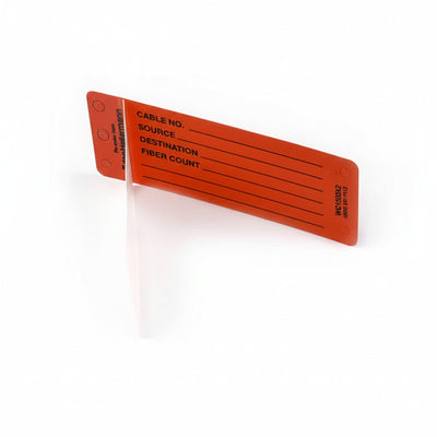 HellermannTyton CTA1503X2 Self-Laminating Tag, Adhesive, Generic Write-On, Blank Lines, 4.0" x 1.5", Orange, 25pkg