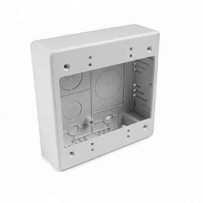HellermannTyton TSRPW-JBD Dual Gang Junction Box, 1-1/2" Deep, PVC, White, 1/bag