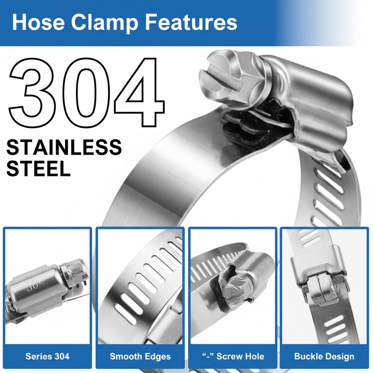 #36S All Stainless Steel Hose Clamp 10/box