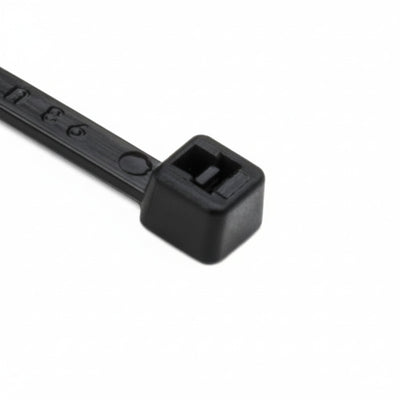 HellermannTyton T18L0C2 Standard Cable Tie, 8" Long, UL Rated, 18lb Tensile Strength, PA66, Black, 100/pkg