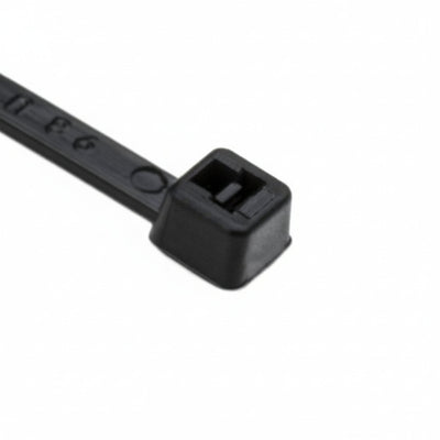 HellermannTyton T18R0C2 Standard Cable Tie, 4" Long, UL Rated, 18lb Tensile Strength, PA66, Black, 100/pkg