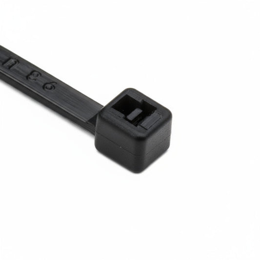 HellermannTyton T18L0M4 Standard Cable Tie, 8" Long, UL Rated, 18lb Tensile Strength, PA66, Black, 1000/pkg