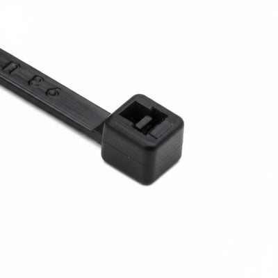HellermannTyton T18L0M4 Standard Cable Tie, 8" Long, UL Rated, 18lb Tensile Strength, PA66, Black, 1000/pkg