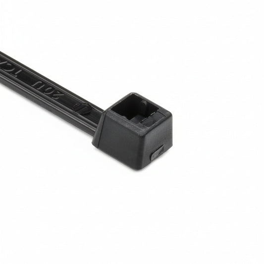 HellermannTyton T40R0HSM4 High-Temp Cable Tie, 8.3" Long, UL Rated, 40lb Tensile Strength, PA66HS, Black, 1000/pkg