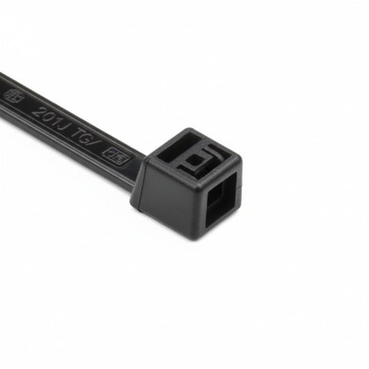 HellermannTyton T40L0C2 Standard Cable Tie, 14.6" Long, UL Rated, 40lb Tensile Strength, PA66, Black, 100/pkg