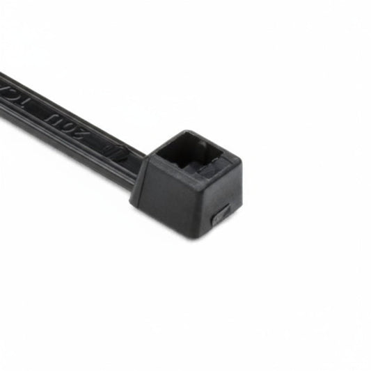 HellermannTyton T40I0C2 Standard Cable Tie, 11.6" Long, UL Rated, 40lb Tensile Strength, PA66, Black, 100/pkg