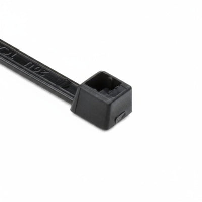 HellermannTyton T40I0C2 Standard Cable Tie, 11.6" Long, UL Rated, 40lb Tensile Strength, PA66, Black, 100/pkg