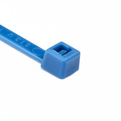 HellermannTyton T50R6M4 Standard Cable Tie, 8" Long, UL Rated, 50lb Tensile Strength, PA66, Blue, 1000/pkg