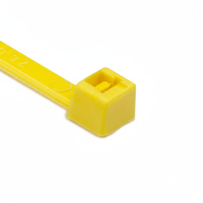 HellermannTyton T50R4M4 Standard Cable Tie, 8" Long, UL Rated, 50lb Tensile Strength, PA66, Yellow, 1000/pkg
