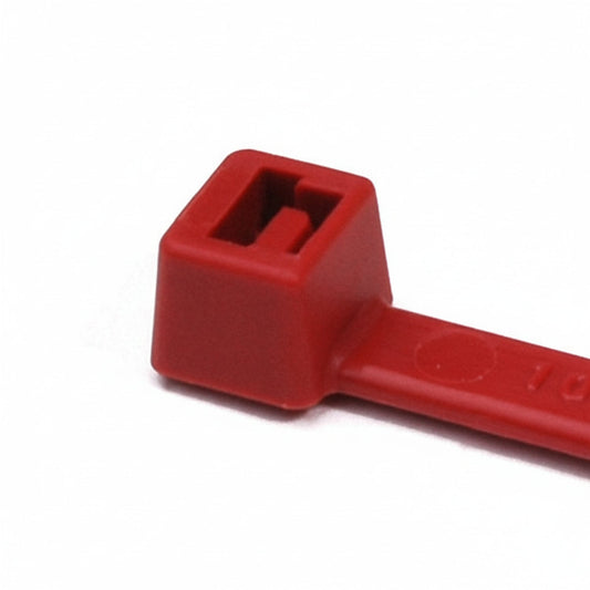 HellermannTyton T50R2HALC2 High-Temp Cable Tie, 8" Long, 40lb Tensile Strength, PAHL, Red, 100/pkg
