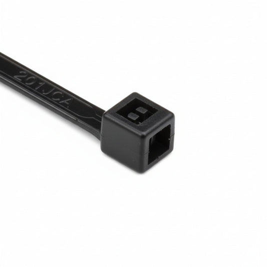 HellermannTyton T40R0C2 Standard Cable Tie, 8.3" Long, UL Rated, 40lb Tensile Strength, PA66, Black, 100/pkg