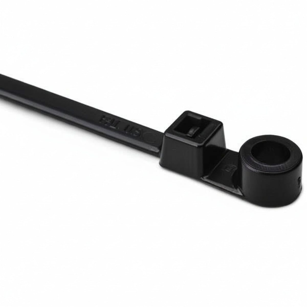 HellermannTyton T50MI0M4 Screw-Mount Cable Tie, 12.4" Long, #10 Screw, 3.4" Max Bundle Dia, 50lb, PA66, Black, 1000/pkg