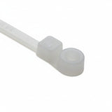HellermannTyton T30MR9M4 Screw-Mount Cable Tie, 6.3" Long, #8 Screw, 1.3" Max Bundle Dia, 30lb, PA66, Natural, 1000/pkg
