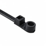 HellermannTyton T50MR0M4 Screw-Mount Cable Tie, 8.5" Long, #10 Screw, 1.8" Max Bundle Dia, 50lb, PA66HS, Black, 1000/pkg
