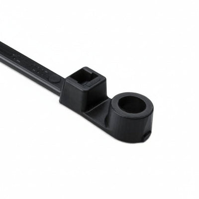 HellermannTyton T50MR0HSM4 Screw-Mount Cable Tie, 8.5" Long, #10 Screw, 1.8" Max Bundle Dia, 50lb, PA66, Natural, 1000/pkg