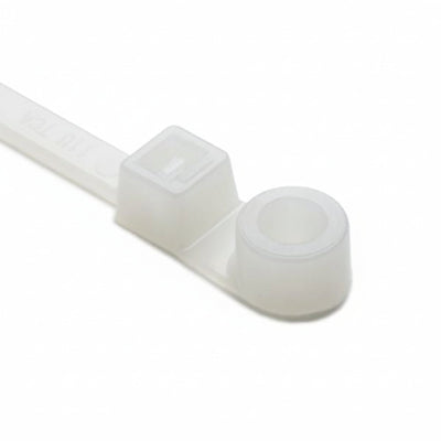 HellermannTyton T50ML9M4 Screw-Mount Cable Tie, 15.4" Long, #10 Screw, 4.0" Max Bundle Dia, 50lb, PA66, Natural, 1000/pkg