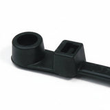 HellermannTyton T120MR0K2 Screw-Mount Cable Tie, 15.6" Long, #1/4 Screw, 4" Max Bundle Dia, 120lb, PA66, Black, 50/pkg
