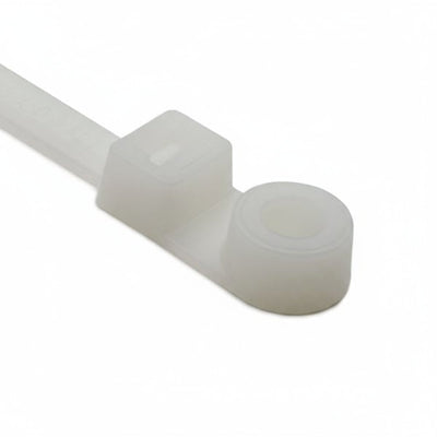 HellermannTyton T120MR9K2 Screw-Mount Cable Tie, 15.6" Long, #1/4 Screw, 4.02" Max Bundle Dia, 120lb, PA66, Natural, 50/bag