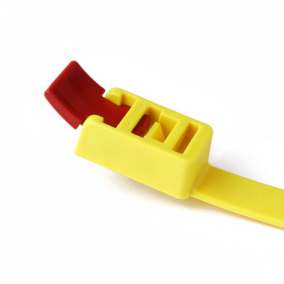 HellermannTyton RTT750HR.NX900 Releasable Cable Tie, 29.6" Long, 200 lb Tensile Strength, PA66, Yellow, 5/pkg
