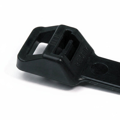 HellermannTyton RT255S0HIRX2 Releasable Cable Tie, Release Tab, 8.9" Long, 250lb Tensile Strength, PA66HIRHSUV, Black, 25/pkg
