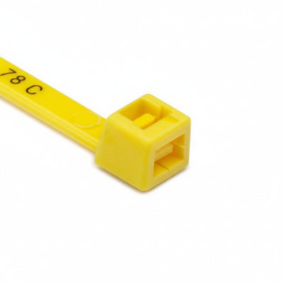 HellermannTyton T30R4C2 Standard Cable Tie, 5.8" Long, UL Rated, 30lb Tensile Strength, PA66, Yellow, 100/pkg