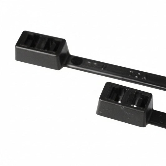 HellermannTyton T50RDH0HSM4 Double-Head Cable Tie, 8.3" Long, 50lb Tensile Strength, PA66HS, Black, 1000/pkg
