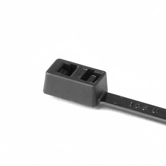 HellermannTyton T50IDH0M4 Double-Head Cable Tie, 12" Long, 50lb Tensile Strength, PA66, Black, 1000/pkg