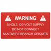 HellermannTyton 596-00325 Solar Label, WARNING 120 VOLT SUPPLY, 3.75" x 2.0", VL, Red, 50/pkg