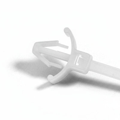 HellermannTyton T18RWPM9M4 Push Mount Arrowhead Tie Wings, 4.5"L, 18lb, 0.06"–0.13" Panel Thickness, PA66, Natural, 1000/pkg