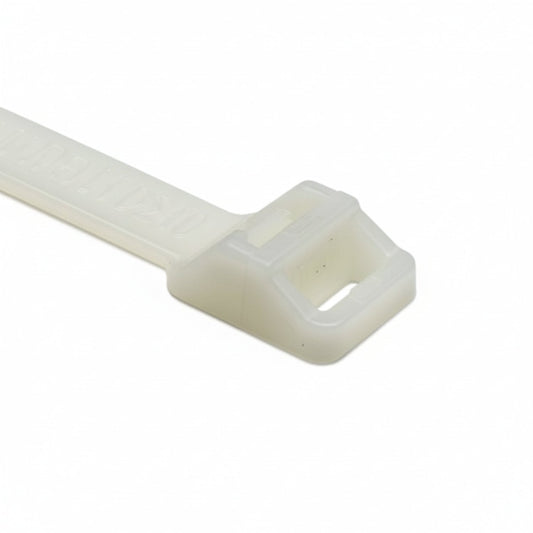 HellermannTyton RT250R9X2 Releasable Cable Tie, Release Tab, 20.3" Long, 250lb Tensile Strength, PA66, Natural, 25/pkg