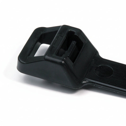 HellermannTyton RT250M0X2 Releasable Cable Tie, Release Tab, 22.3" Long, 250lb Tensile Strength, PA66, Black, 25/pkg