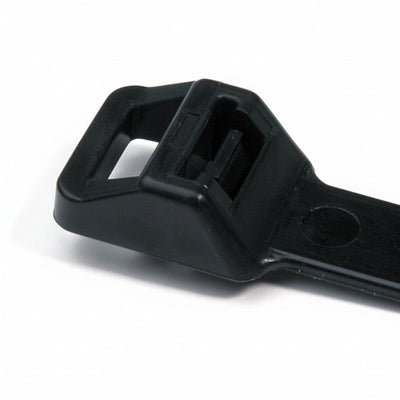 HellermannTyton RT250M0X2 Releasable Cable Tie, Release Tab, 22.3" Long, 250lb Tensile Strength, PA66, Black, 25/pkg