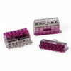 HellermannTyton 148-90040 HelaCon Plus Mini, Push-In Style Wire Connector, Double Spring, 6-Port, (PC), Violet, 50/pkg