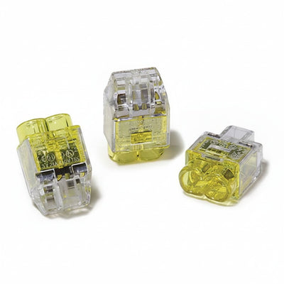 HellermannTyton 148-90048 HelaCon Plus Mini, Push-In Style Wire Connector, Double Spring, 2-Port, (PC), Yellow, 500/pkg