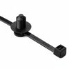 HellermannTyton 150-31093 2-Piece Cable Tie/Fir Tree Mount, 6.0"L, .25"–.28" Mounting Hole Diameter, PA66HS, Black, 500/pkg