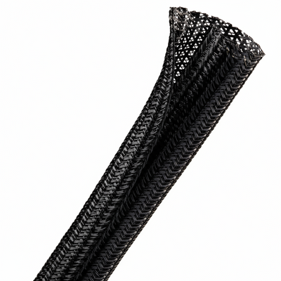 1/4" Black Techflex F6 Wrap-Around Braided Sleeving 100ft