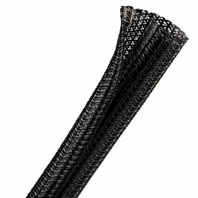 1/2" Black Techflex F6 Wrap-Around Braided Sleeving 75ft