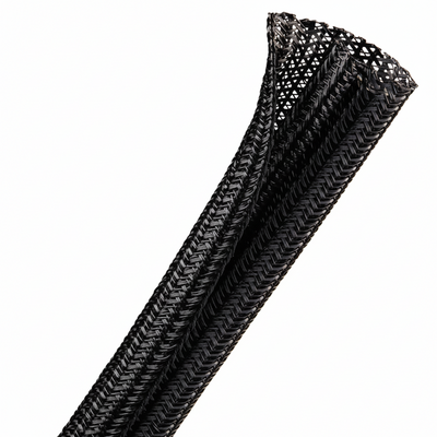 3/4" Black Techflex F6 Wrap-Around Braided Sleeving 50ft