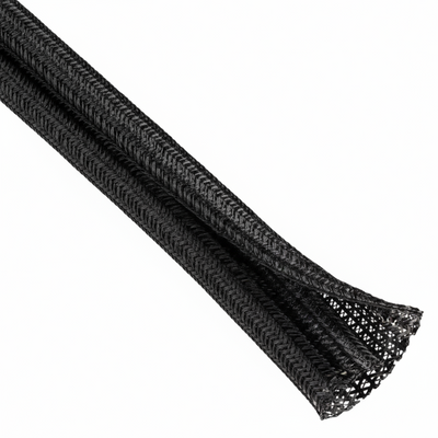 1" Black Techflex F6 Wrap-Around Braided Sleeving 50ft