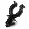 HellermannTyton 151-00018 Convoluted Tubing Clip, 0.4" Max Bundle Diameter, Panel Thickness .03"-.24", PA66HIRHS, Black, 500/pkg