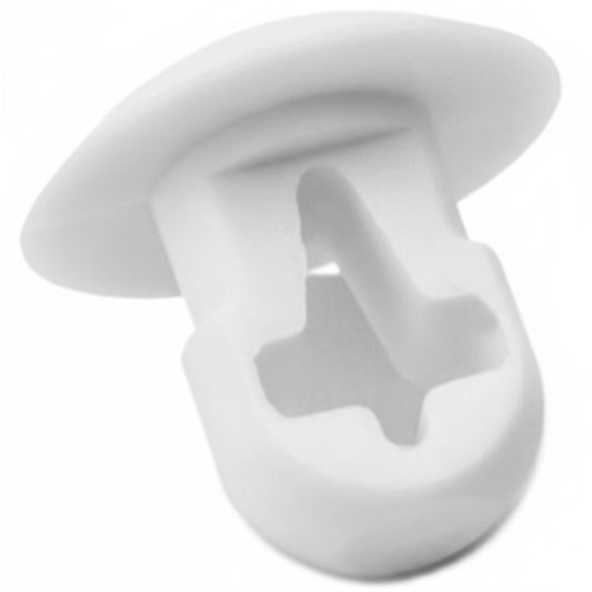 HellermannTyton PBM10C2 Push-Button Cable Tie Mount, .25" Hole Dia, .12" Max Panel, .2" Max Tie Width, PA66, White, 100/pkg