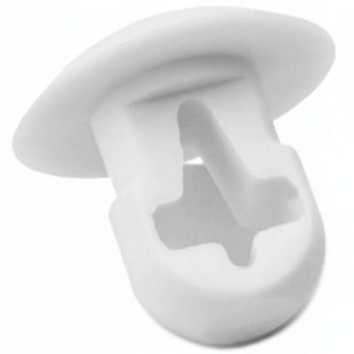 HellermannTyton PBM10C2 Push-Button Cable Tie Mount, .25" Hole Dia, .12" Max Panel, .2" Max Tie Width, PA66, White, 100/pkg