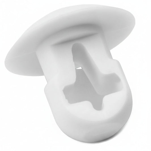 HellermannTyton PBM10M4 Push-Button Cable Tie Mount, .25" Hole Dia, .12" Max Panel, .2" Max Tie Width, PA66, White, 1000/pkg